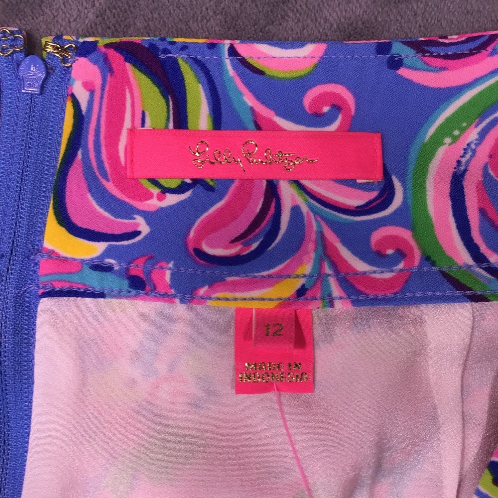 NWT Lilly Pulitzer Jonas Skort Mermaid Grotto Blue Pink Paisley Skort Size 12 - Picture 5 of 10